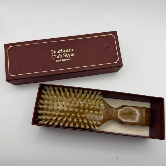 Other - NEW West Germany Genuine Bristle Brush Wooded Handle Vintage Club Style Box